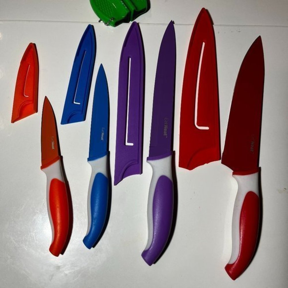 Knife Set  - Knives‎ & Sharpener (Multi-Colored by Eat Neat)